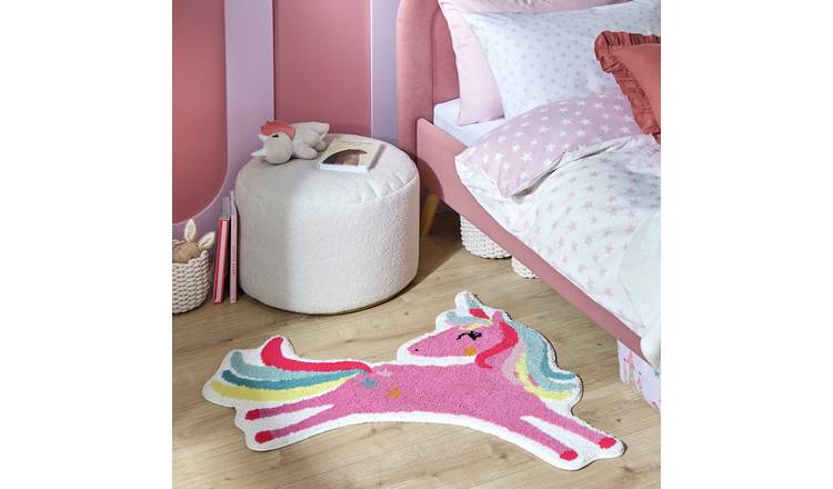 Argos Home Kids Unicorn Shaped Pink Rug - 76x100cm