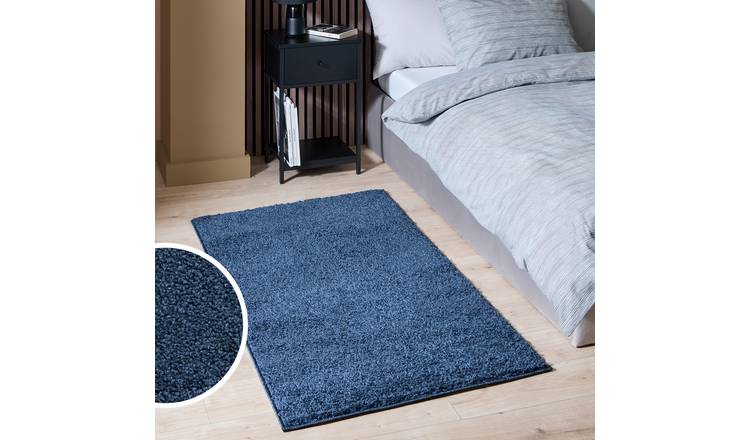 Argos Home Teddy Navy Shaggy Runner - 80x150cm