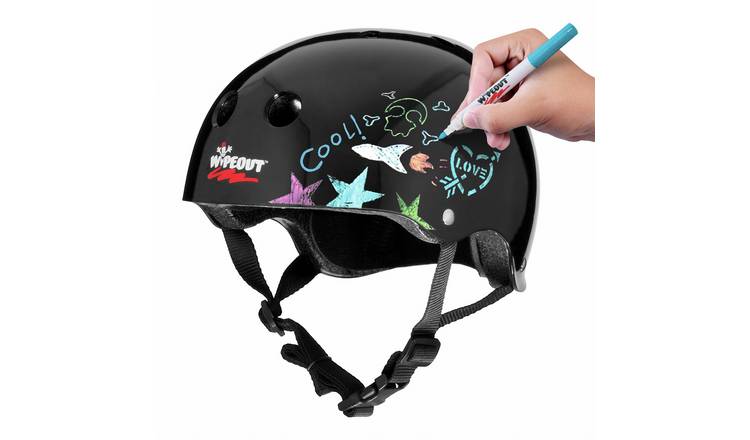 Wipeout Dry Erase 49-52cm Kids Bike Helmet - Black