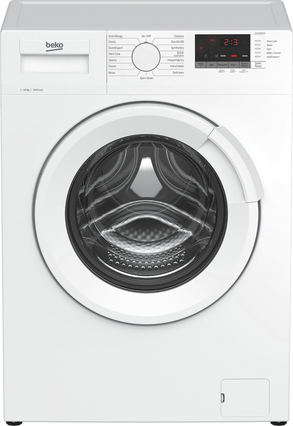 Beko WTL104151W 10KG 1400 Spin Washing Machine - White
