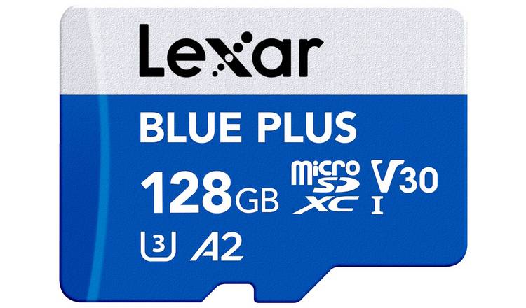 Lexar BLUE PLUS 170MBs microSDXC Memory Card with SD Adaptor - 128GB