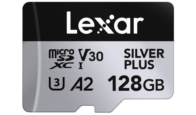 Lexar SILVER PLUS 205MBs microSDXC UHS-I Memory Card with SD Adaptor - 128GB