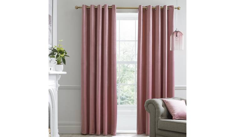 Laurence Llewelyn-Bowen Montrose Blackout Eyelet Curtains - Blush Pink-117x137cm