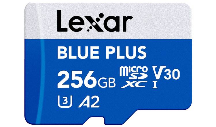Lexar BLUE PLUS 170MBs microSDXC Memory Card with SD Adaptor - 256GB