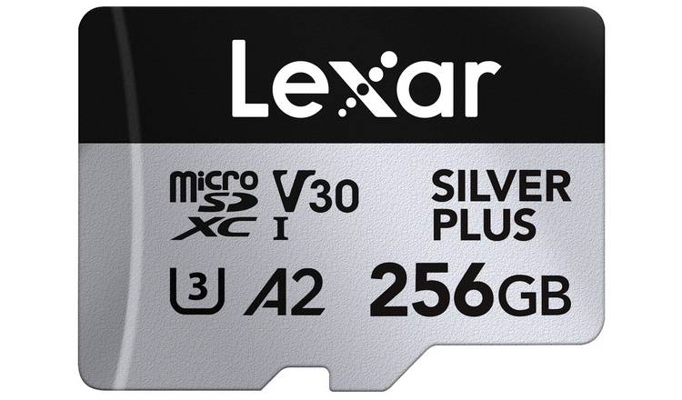 Lexar SILVER PLUS 205MBs microSDXC UHS-I Memory Card with SD Adaptor - 256GB