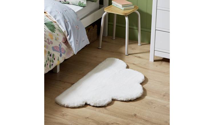 Argos Home Kids Cloud Shaped White Short Pile Rug - 50x90cm