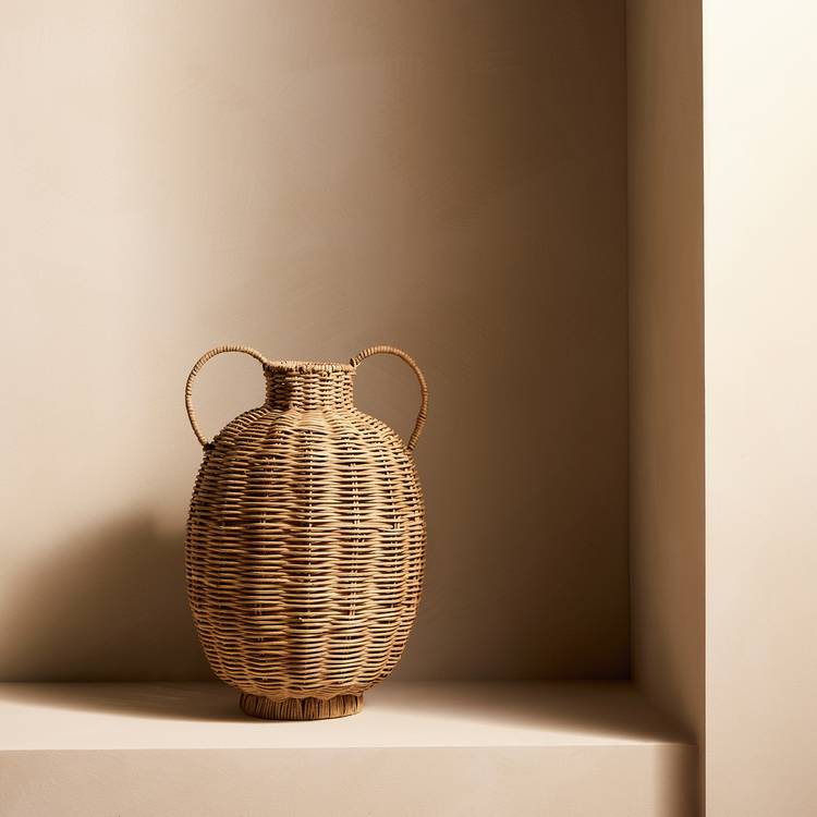 Habitat Woven Rattan Tall Vase 0