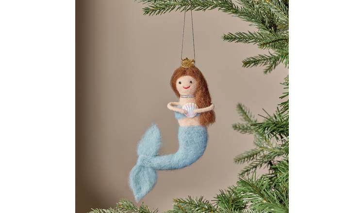 Argos Home Felt Mermaid Hanging Christmas Ornament
