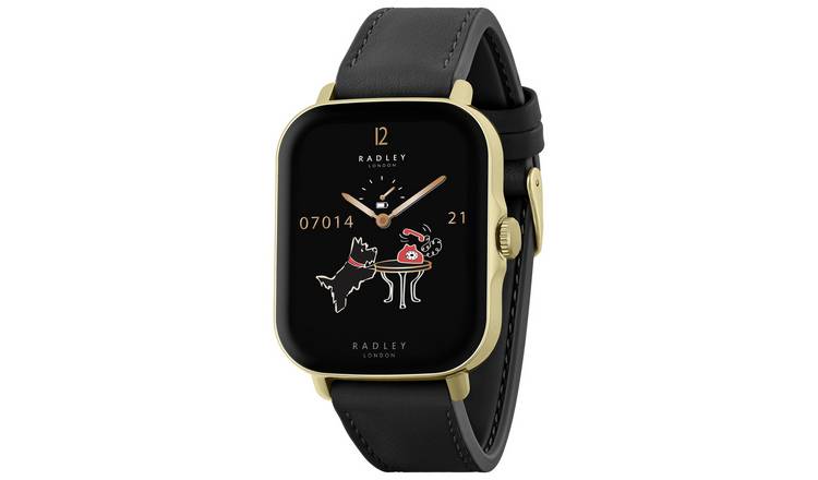 Radley Series 20 Black Leather Strap Calling Smart Watch