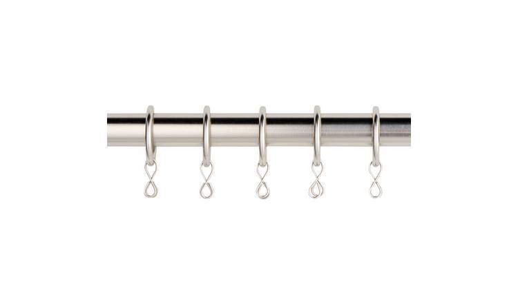 Argos Home 20 Metal Curtain Rings - Stainless Steel