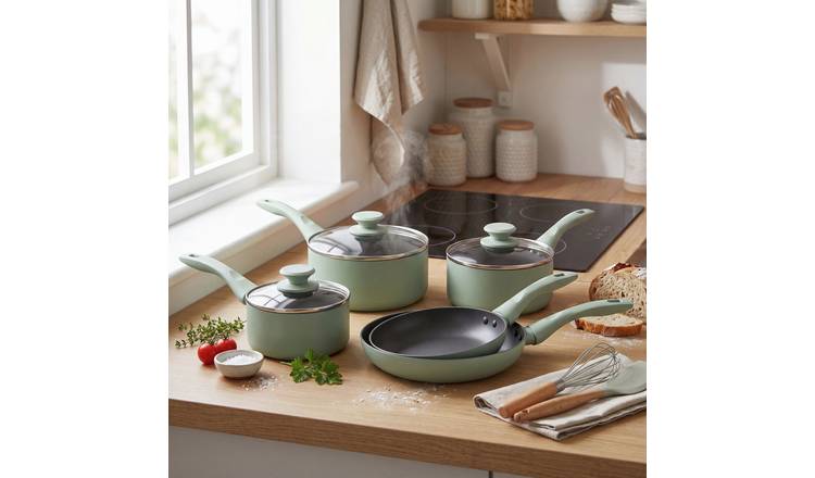 Progress 5 Piece Neutrals Aluminium Pan Set