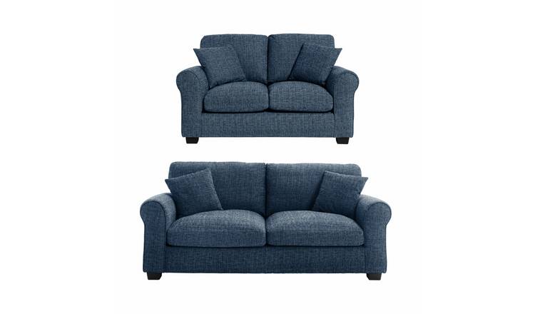 Argos Home Lisbon Fabric 2 Seater & 3 Seater Sofa - Blue