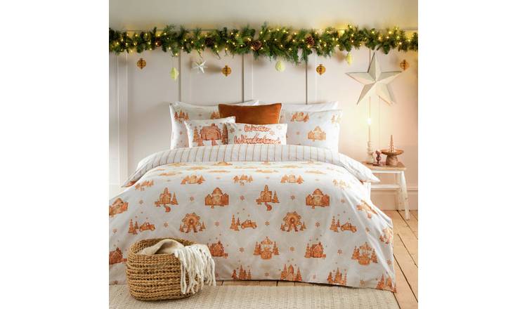 furn Brushed Cotton Gretel White Bedding Set -  Double