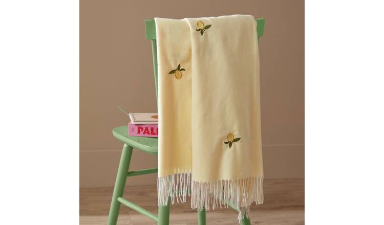 Furn Fruits Zesty Lemon Tassel Throw - Yellow - 130x180cm