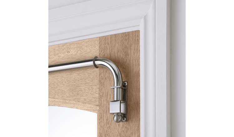Argos Home Extendable Metal Silver Door Curtain Pole - 62-100cm