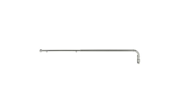 Argos Home Extendable Metal Silver Door Curtain Pole - 62-100cm
