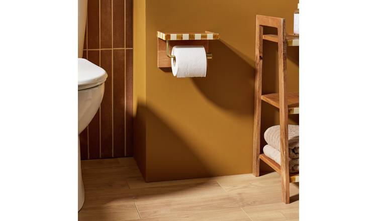 Habitat checkered toilet roll holder