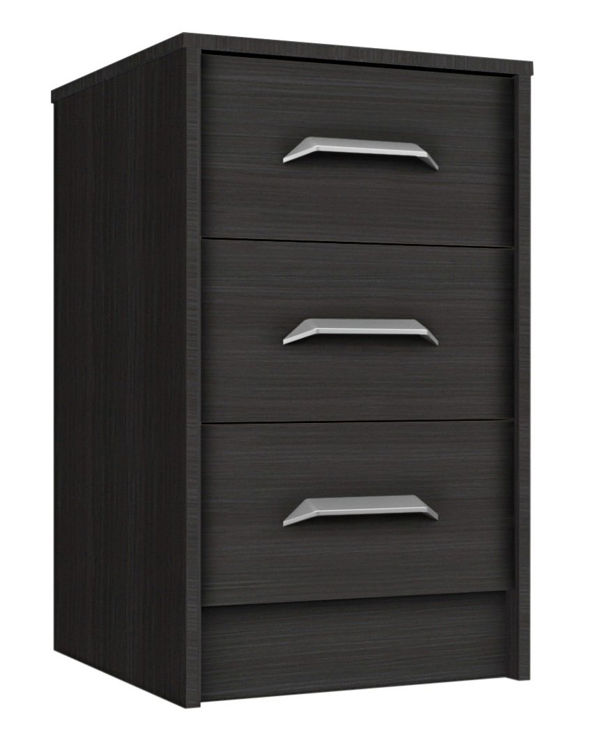 Ashdown 3 Drawer Bedside Table - Dark Grey