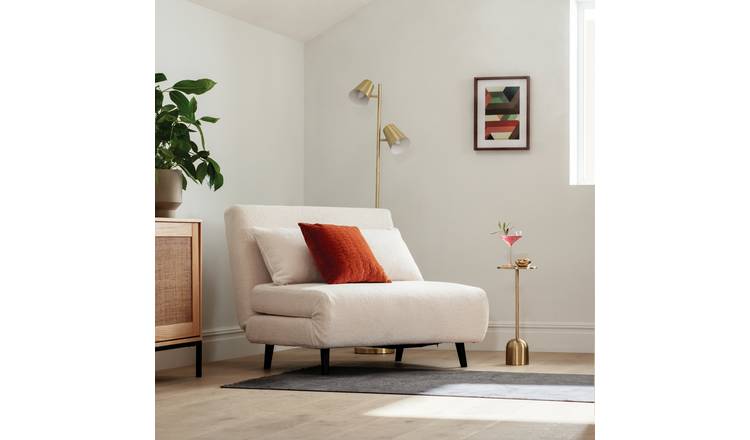 Habitat Roma Small Double Boucle Chairbed - Cream