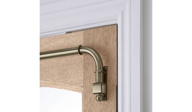 Argos Home Extendable Metal Matte Brass Door Curtain Pole - 62-100cm