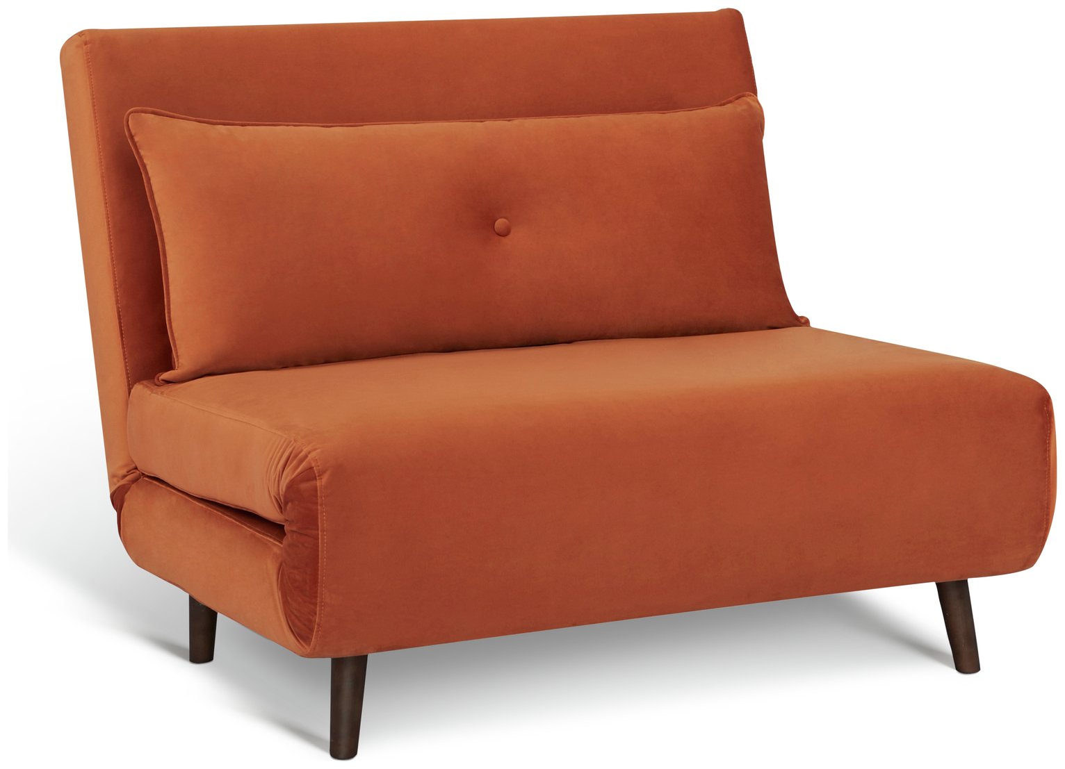 Habitat Roma Small Double Velvet Chairbed - Orange