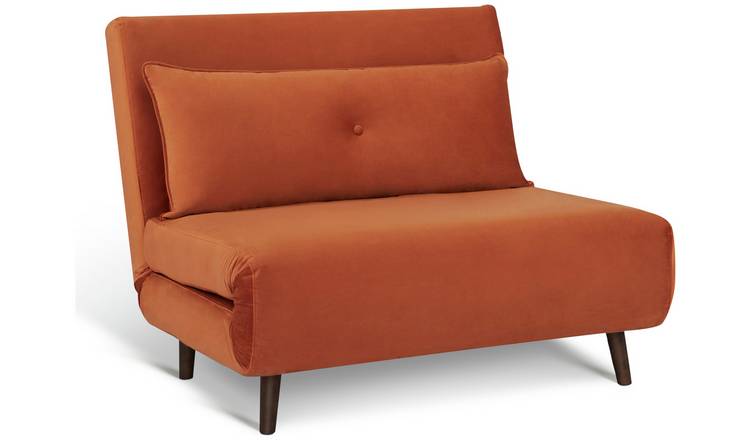 Buy Habitat Roma Small Double Velvet Chairbed Orange Argos