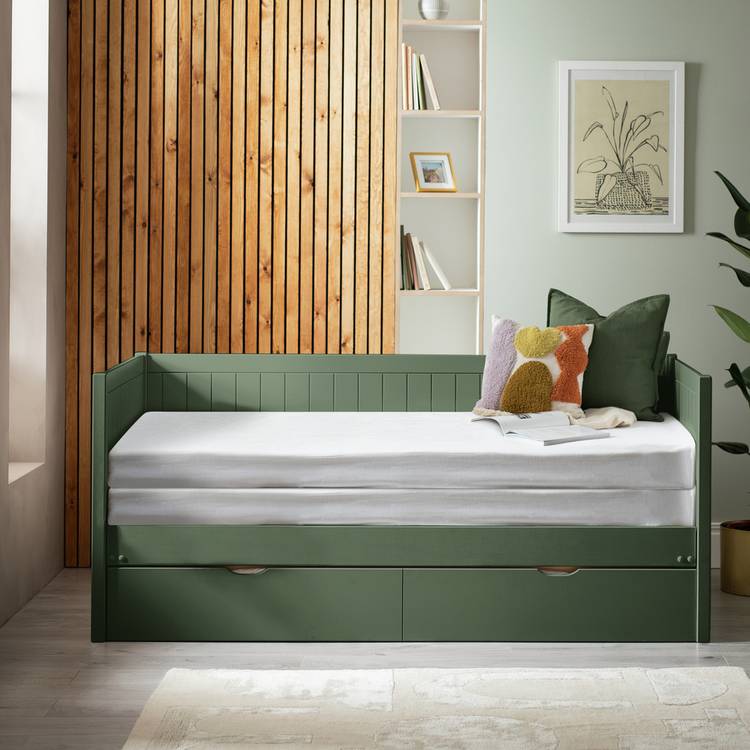 Habitat Axel Trundle Day Bed with 1 Drawer - Green 0