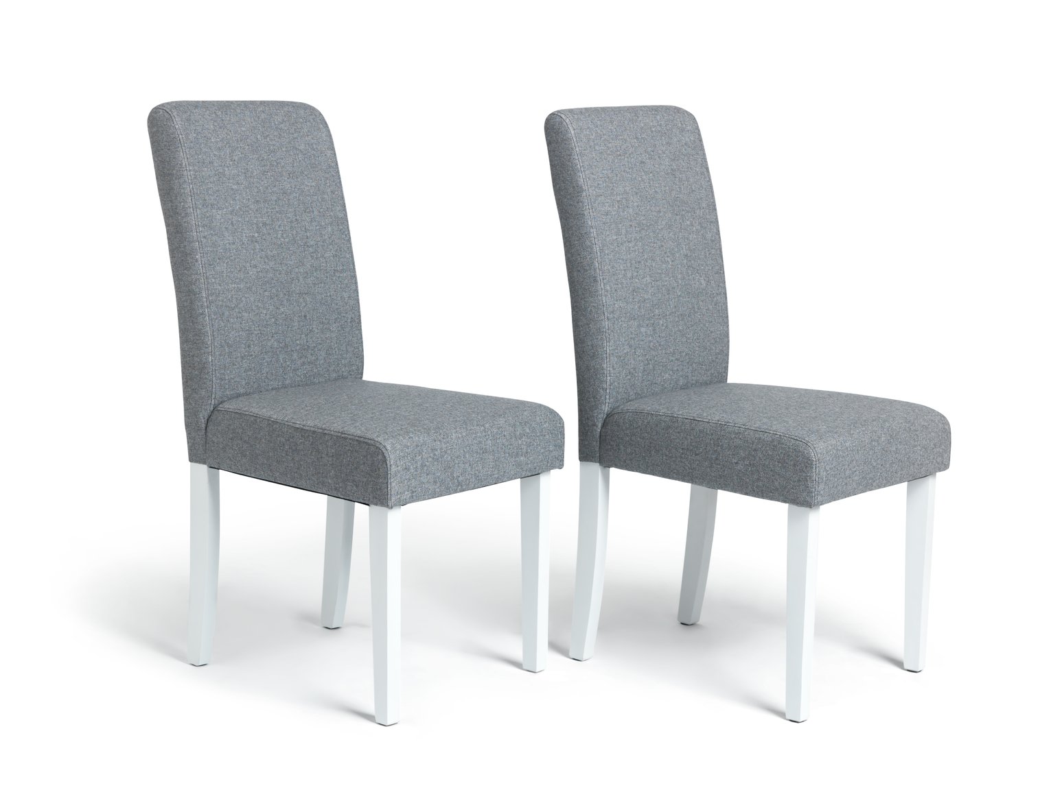 Argos Home Pair of Tweed Mid Back Dining Chair -Grey & White Review