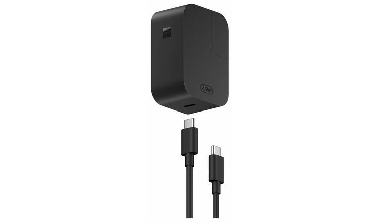 Microsoft Surface 45W USB-C Wall Charger with USB-C Cable - Black