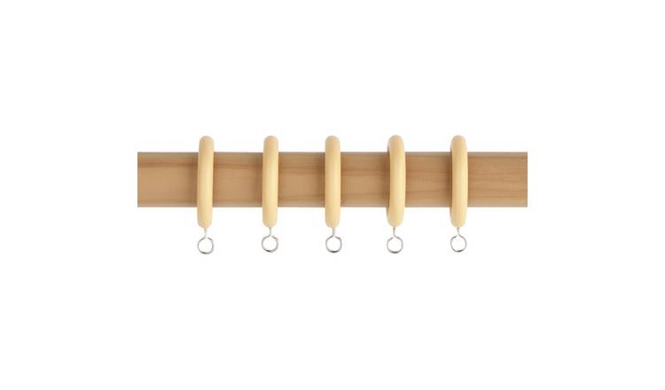Argos Home 20 Pack Curtain Ring - Oak