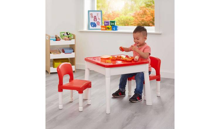 Liberty House Toys Kids 6-in-1 Play Table & 2 Chairs - Red