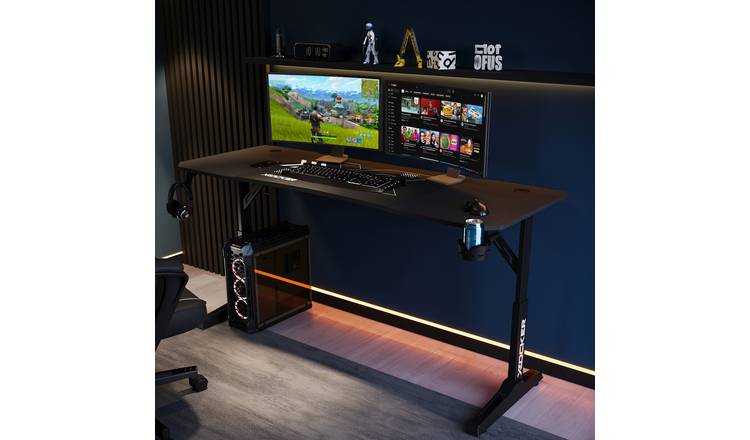 X Rocker Cougar XL Height Adjustable Gaming Desk - Black