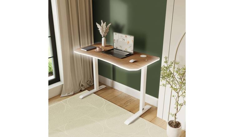 X Rocker XR Living Oka RGB LED App Control 110x55cm Office Desk - White And Oak