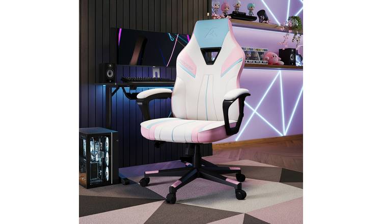 X Rocker Tempest Faux Leather Office Gaming Chair - Bubblegum