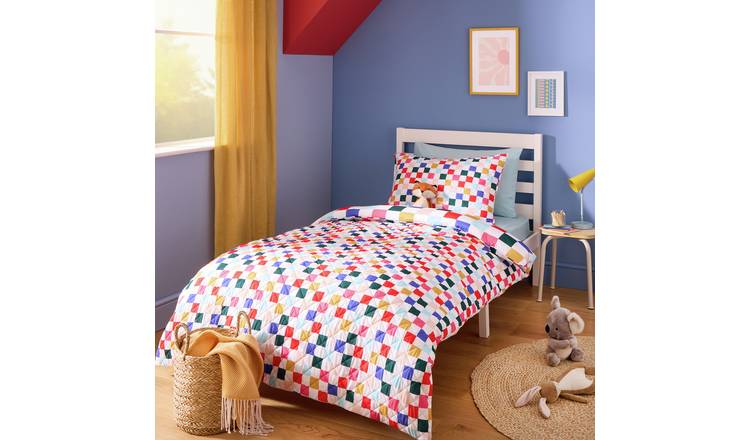 Argos Home Kids Checkerboard Pinsonic Bedding Set - Toddler