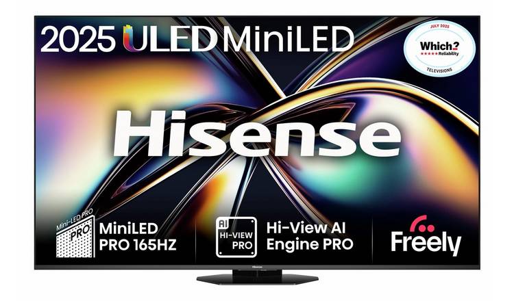 Hisense 75 Inch 75U8QTUK Smart 4K UHD HDR MiniLED Freely TV