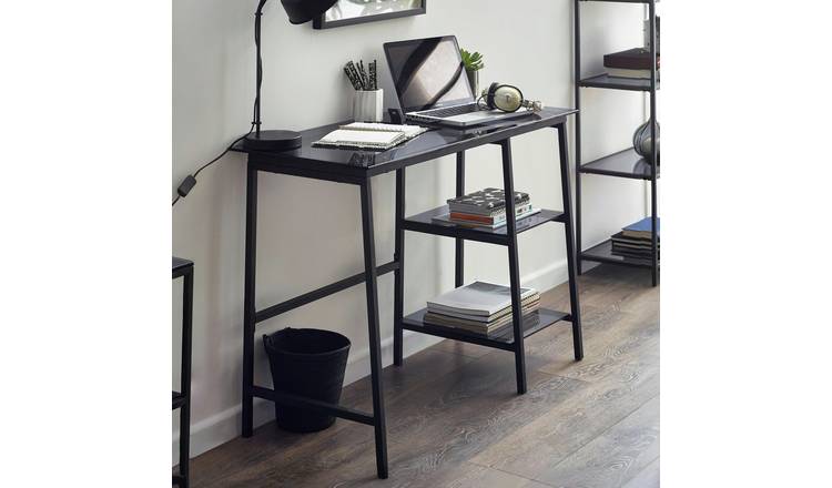 Julian Bowen Chicago Desk - Glass And Black