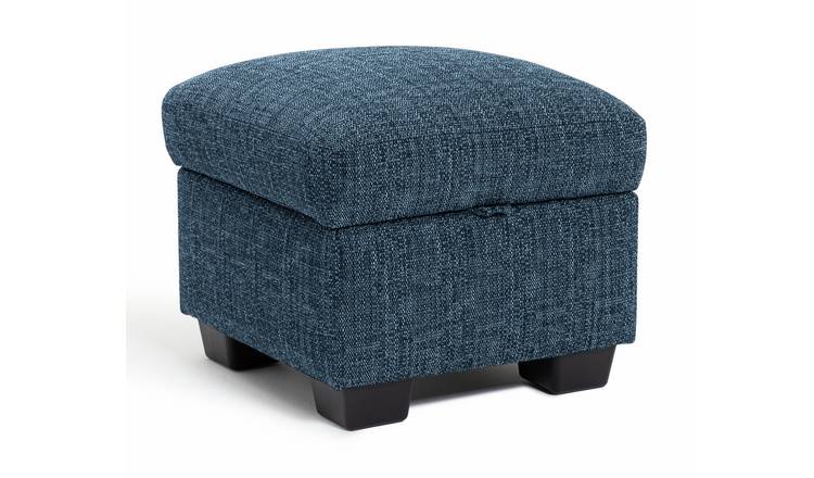 Argos Home Lisbon Fabric Storage Footstool - Blue 