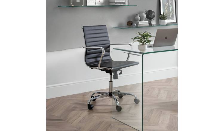 Julian Bowen Gio Faux Leather Office Chair - Black And Chrome