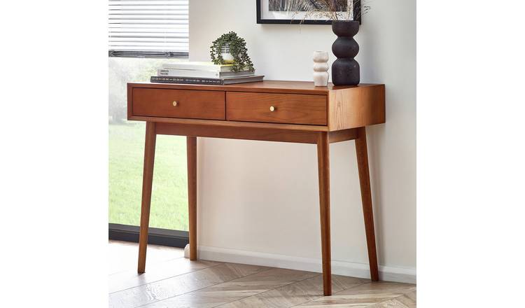 Julian Bowen Lowry 2 Drawer Desk - Ash