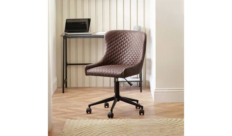 Julian Bowen Luxe Faux Leather Office Chair - Brown
