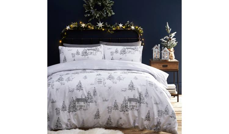 furn Midwinter Toile Snow Bedding Set - Single