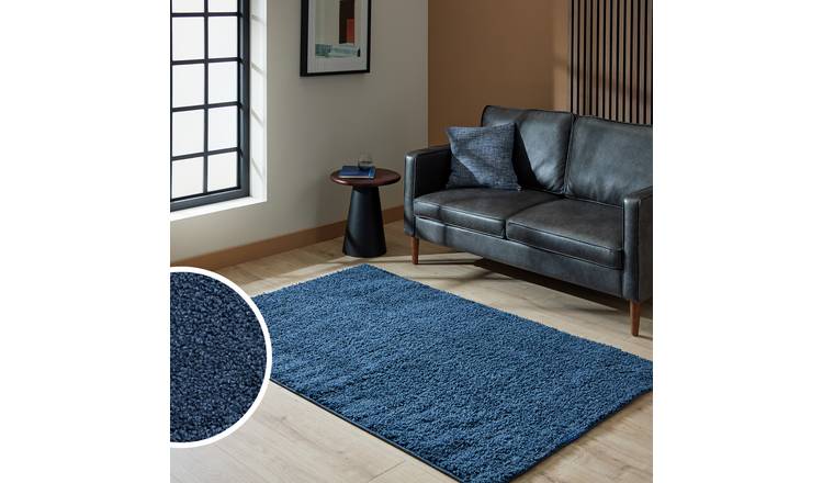 Argos Home Teddy Navy Rug - 200x290cm