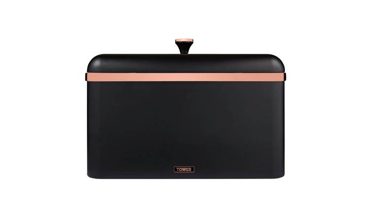 Tower Cavaletto Carbon Steel Bread Bin - Black