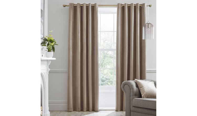 Laurence Llewelyn-Bowen Montrose Blackout Eyelet Curtains - Linen - 229x229cm