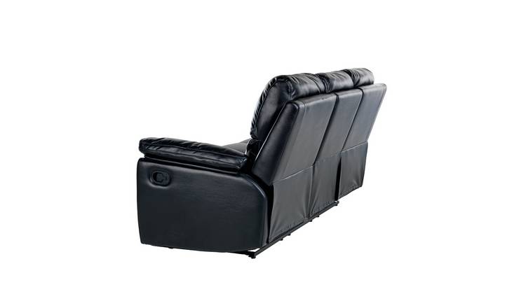 Black leather discount recliner chair argos