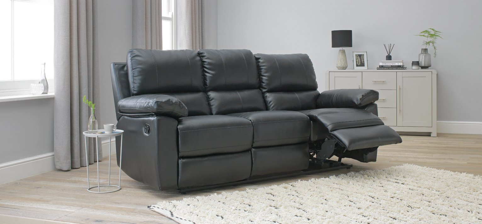 Argos Home Toby 3 Seater Faux Leather Recliner Sofa Reviews Updated
