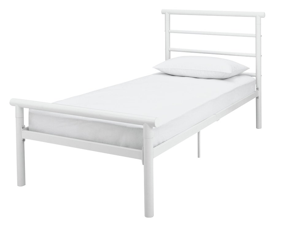 Argos Home Avalon Single Metal Bed Frame - White