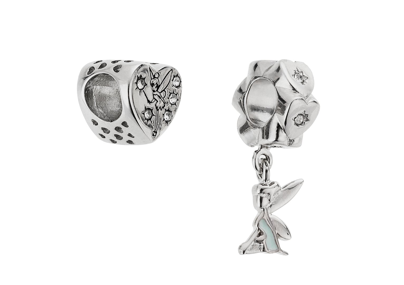 Disney Tinker Bell Silver Colour Charms - Set of 2