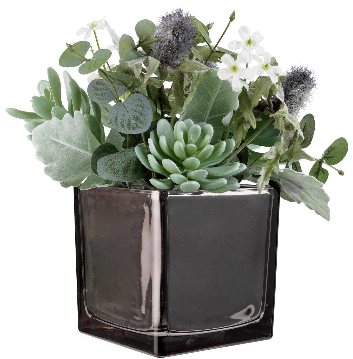 Sainbury's Home Top Tier Metallic Grey Faux Floral